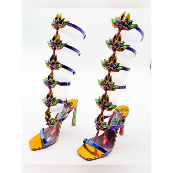 Christian Louboutin Shoes - Christian Louboutin Marvel Sea Warrior Gladiator Knee High Sandal Metallic 40.5